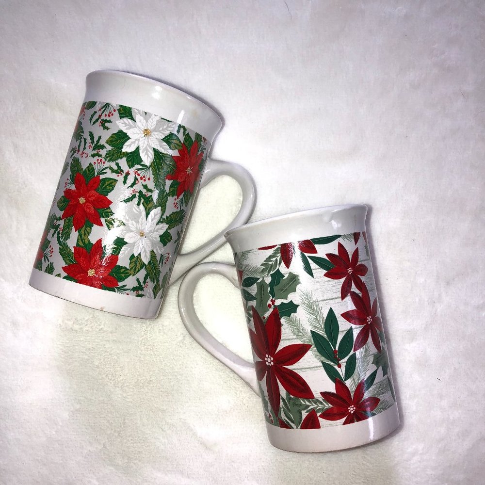 Poinsettia mugs